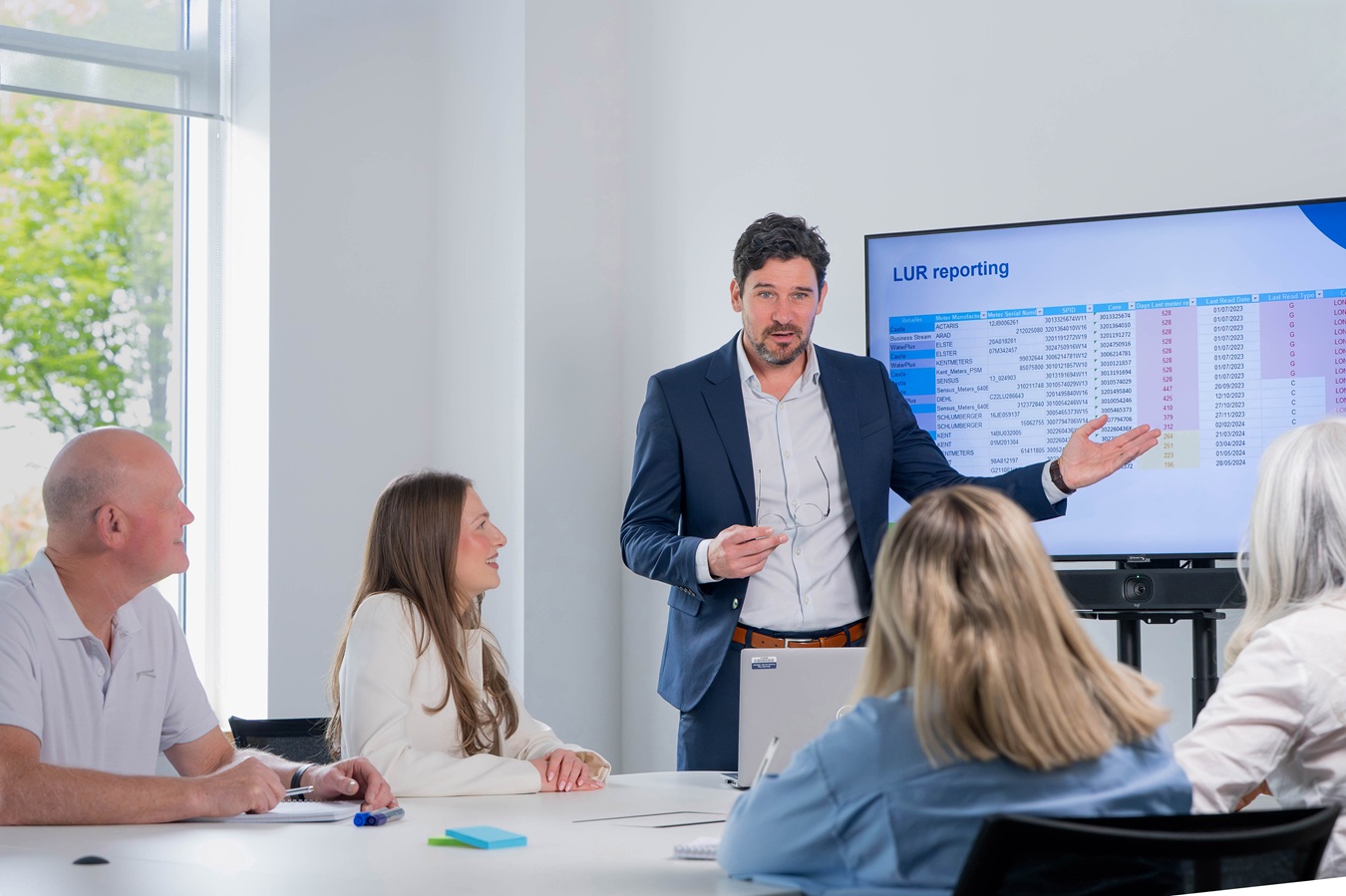 A man presenting to a business group