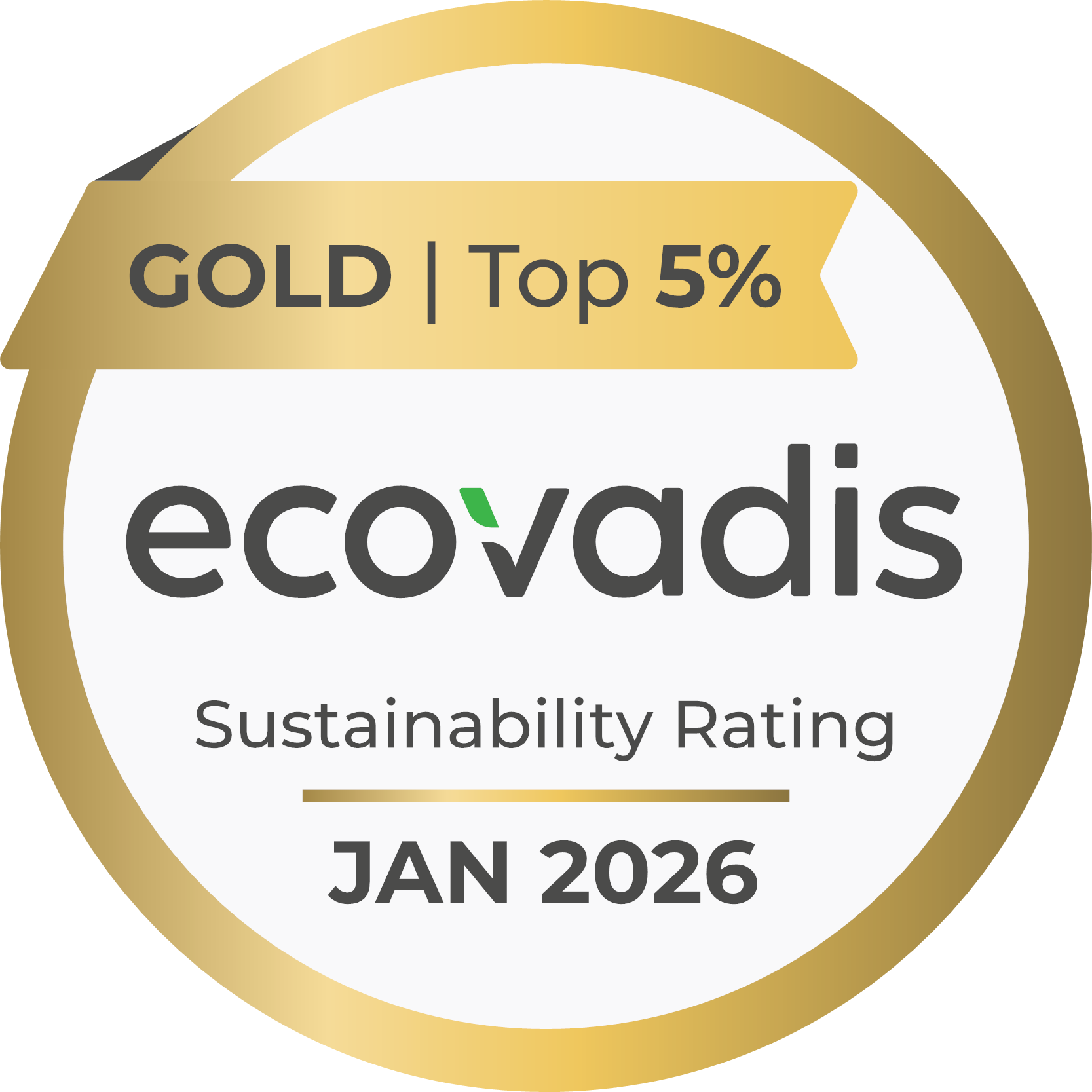 Ecovadis Gold award Jan 2026
