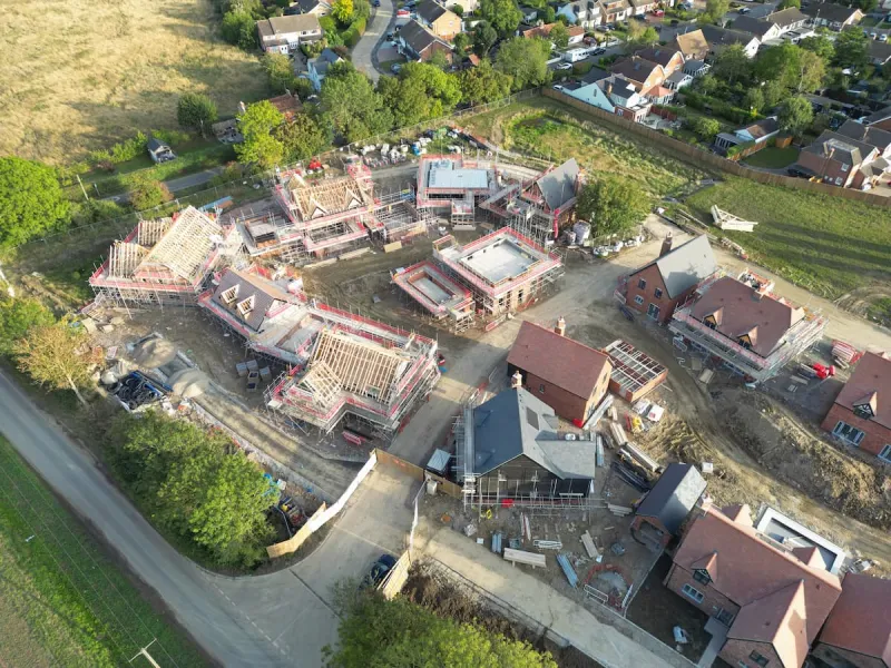 Bird's eye view of housing development
