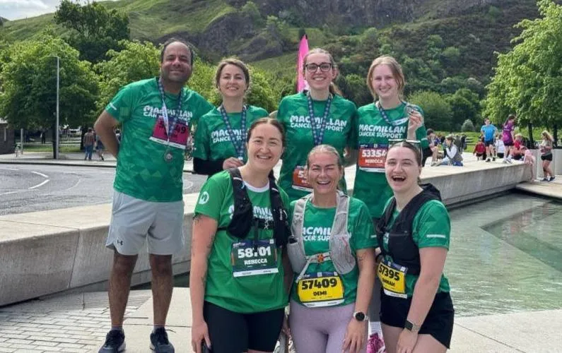 Seven Business Stream colleagues after competing in the Edinburgh Marathon Festival