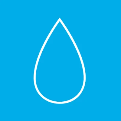 Blue icon depicting a water drop